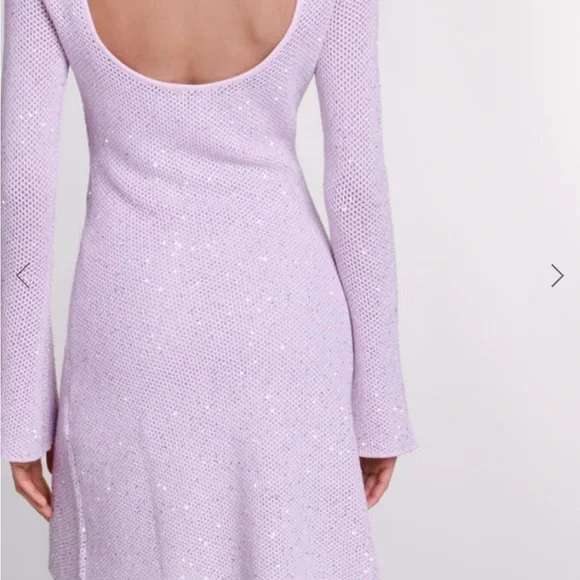 Maje pink knit semi sheer dress small - Picture 3 of 5